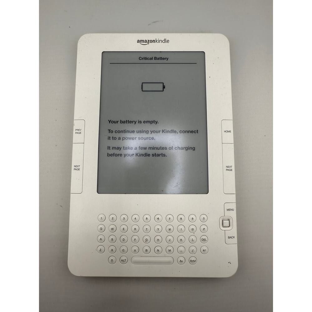 Amazon Kindle 2nd Gen Keyboard E-Reader – White 6" E-Ink Wi-Fi eBook
